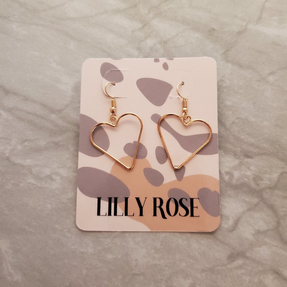 ✨ 3 for $25 Heart Outline Drop Dangle Earrings Modern Minimalist ✨
